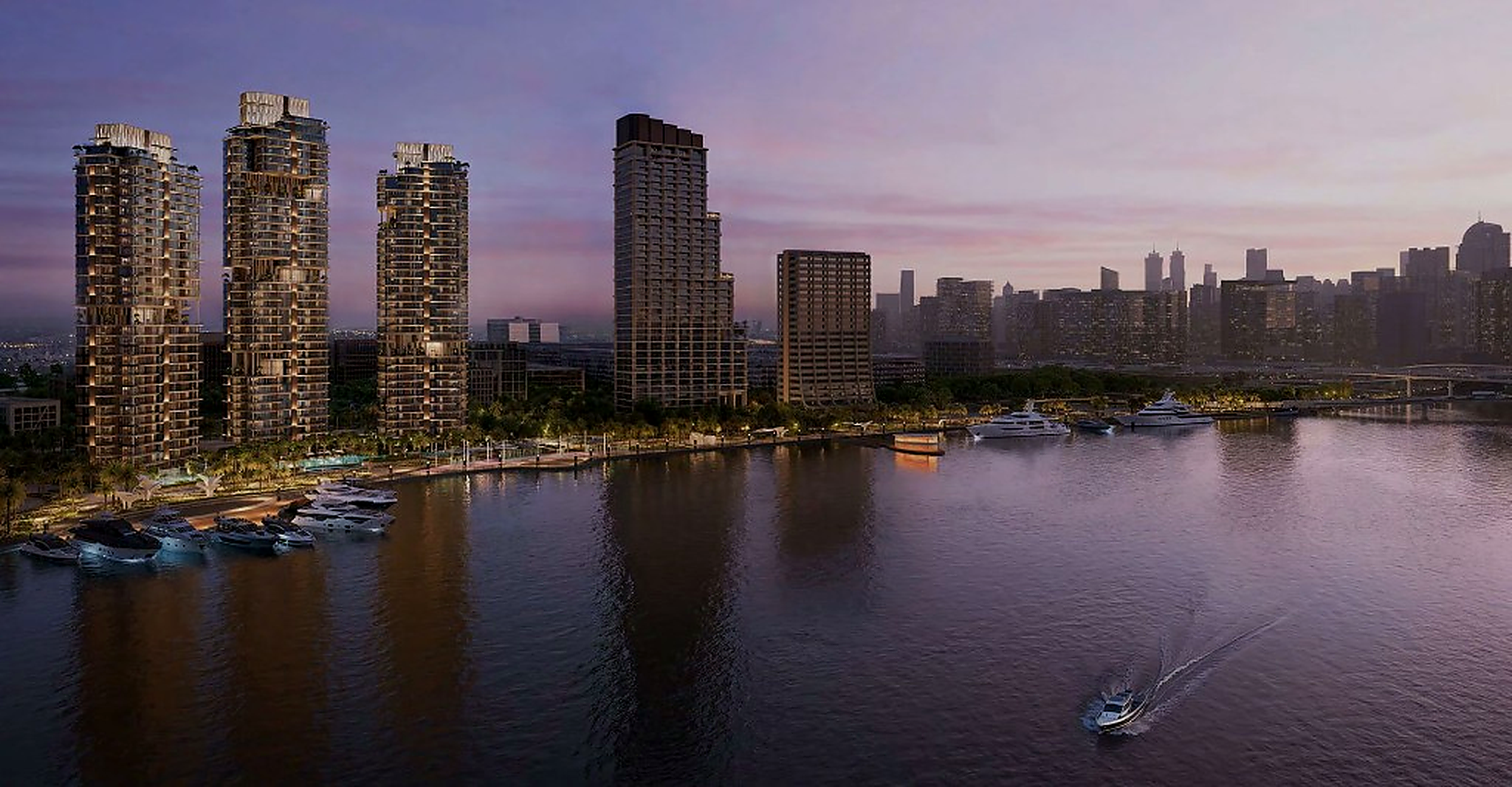 Dubai waterfront luxury skyline